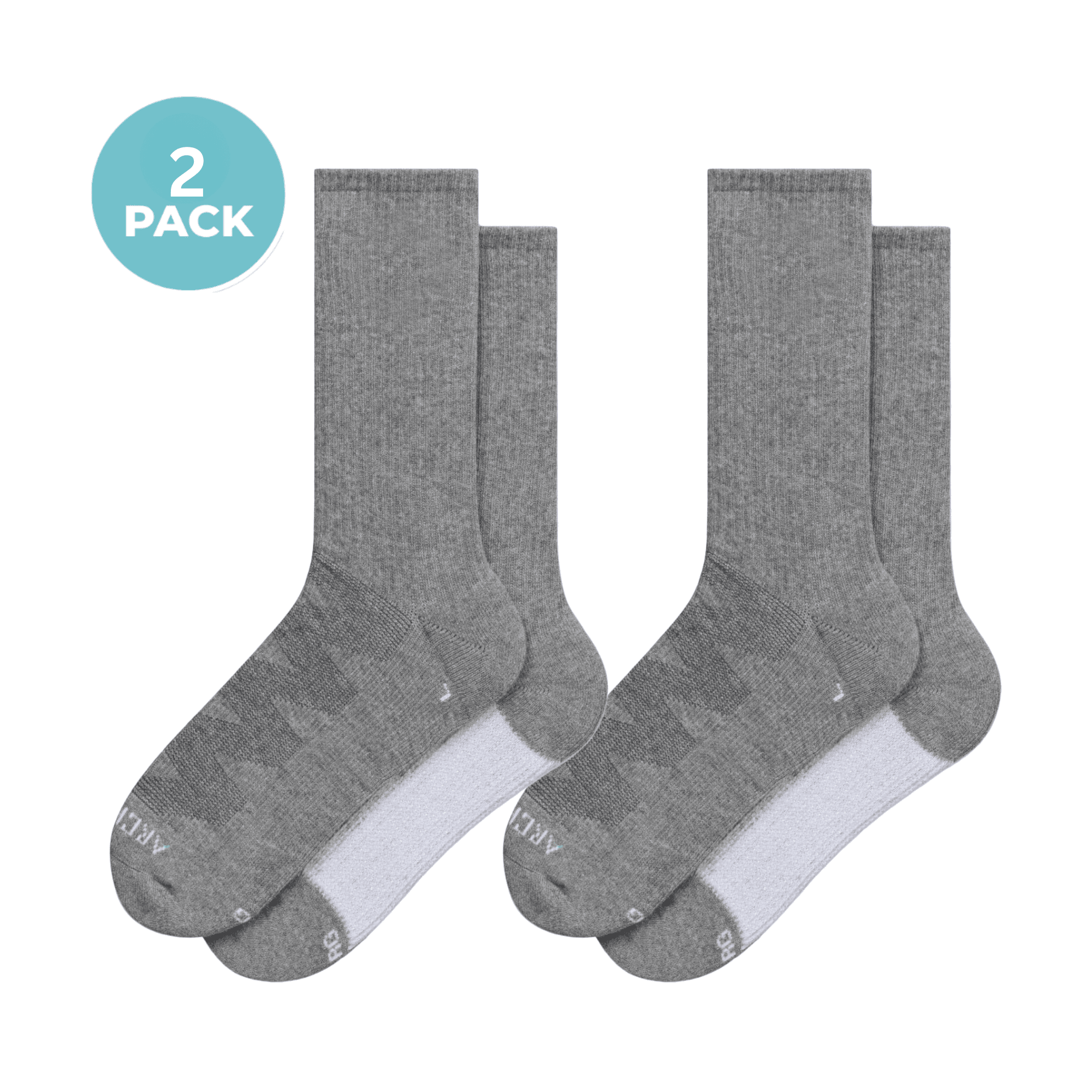 ArchTek® Crew Socks Bundles 2 Pack Gray