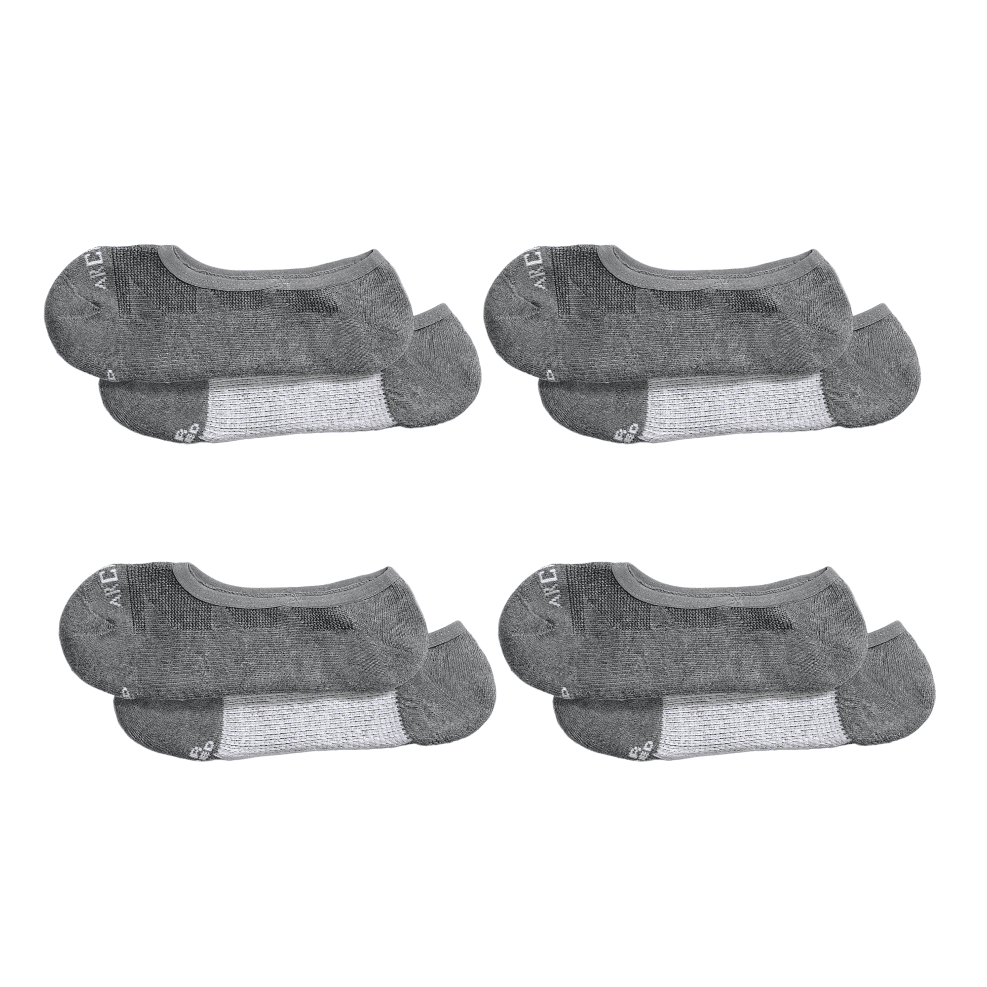 ArchTek® No Show Socks Bundles Gray 4 Pack athletic socks