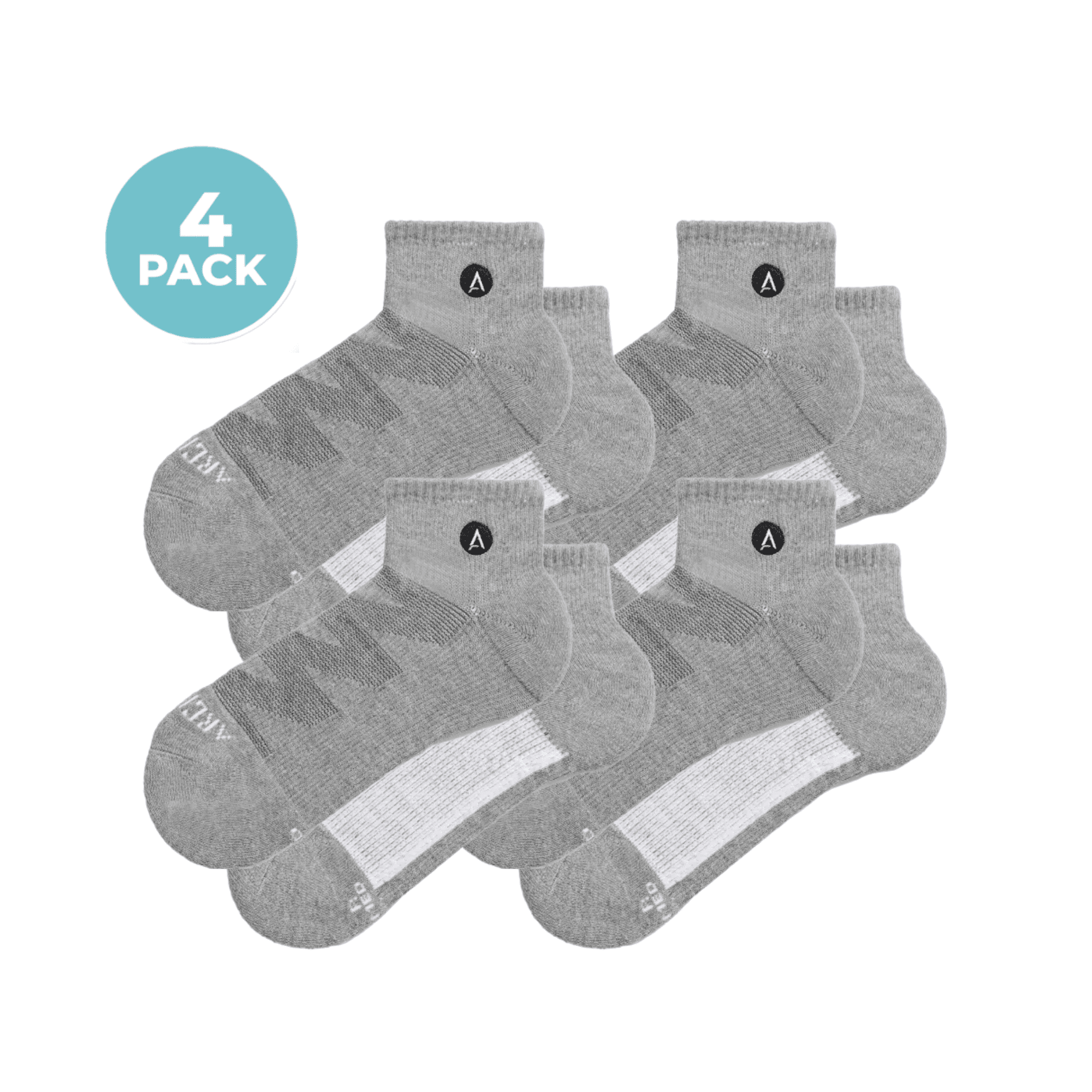 ArchTek® Quarter Socks Bundles Gray 4 Pack athletic socks