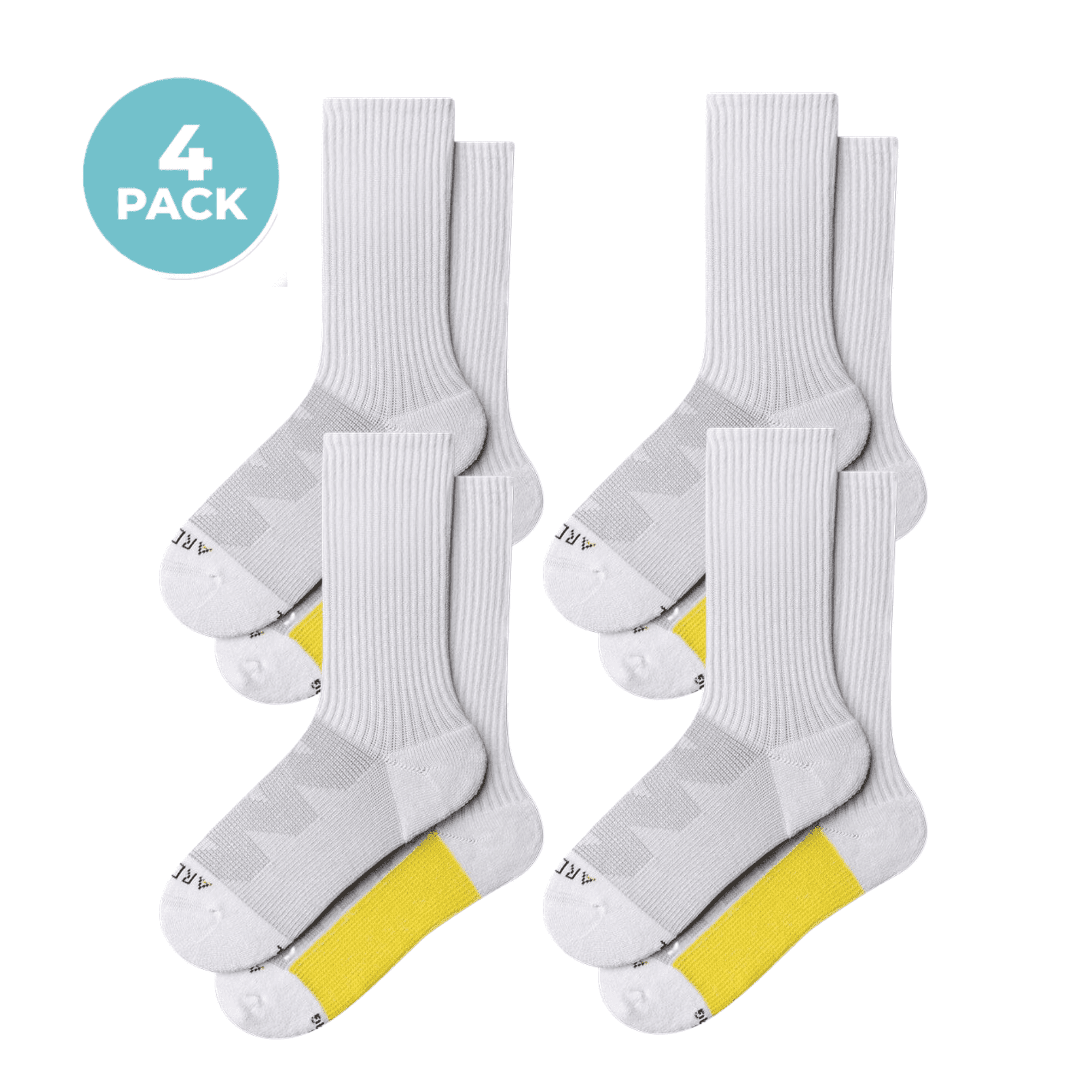 ArchTek® Crew Socks Bundles 4 Pack White