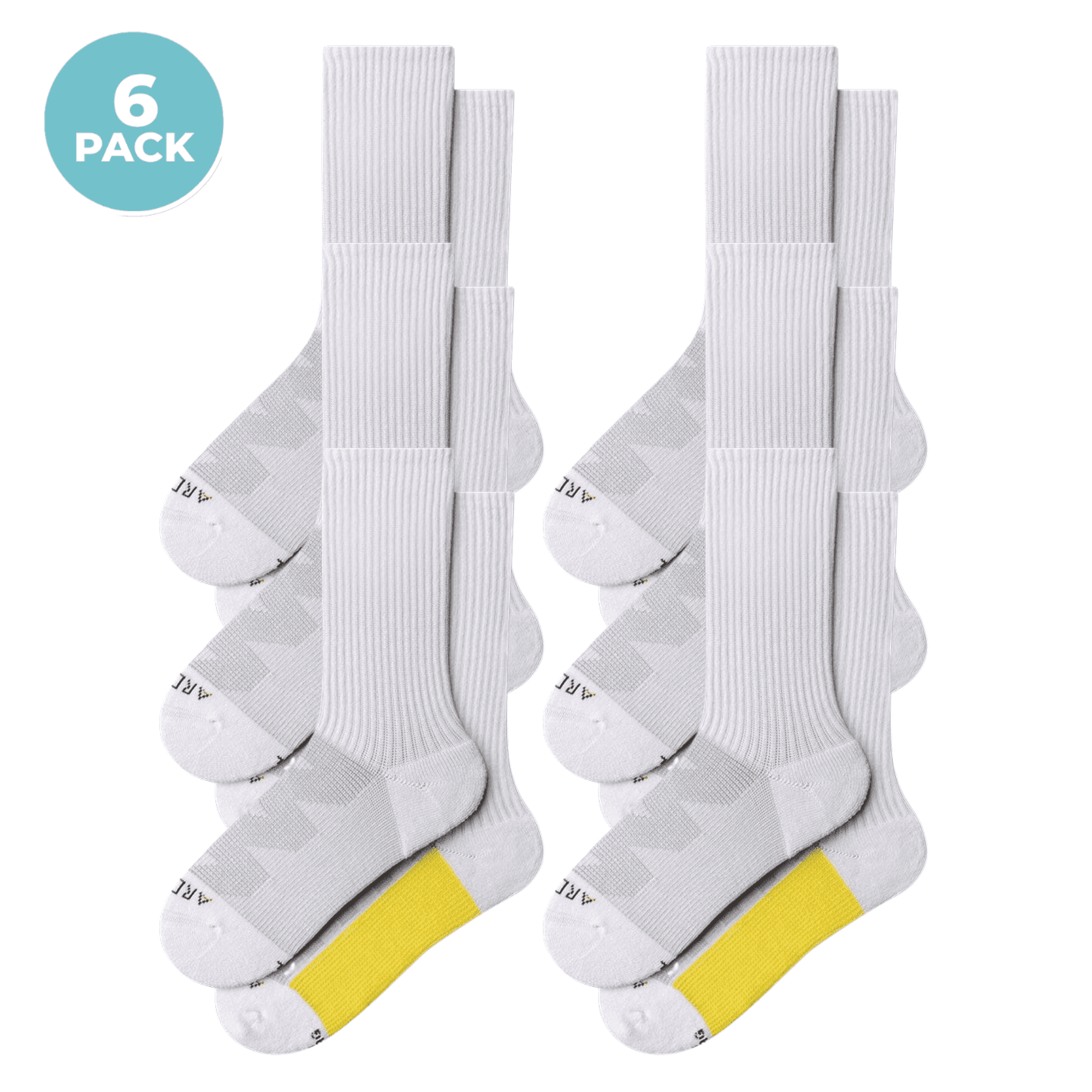 ArchTek® Crew Socks Bundles 6 Pack White