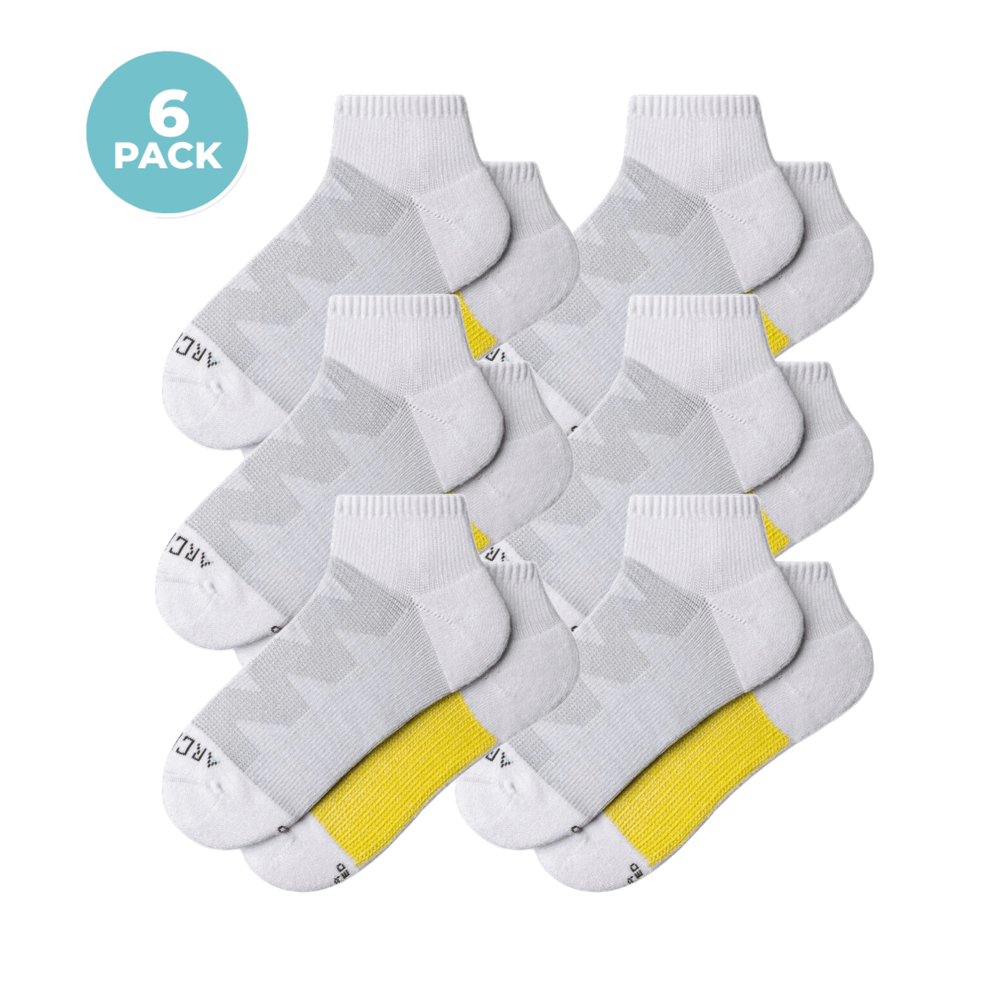 ArchTek® Quarter Socks Bundles White 6 Pack athletic socks