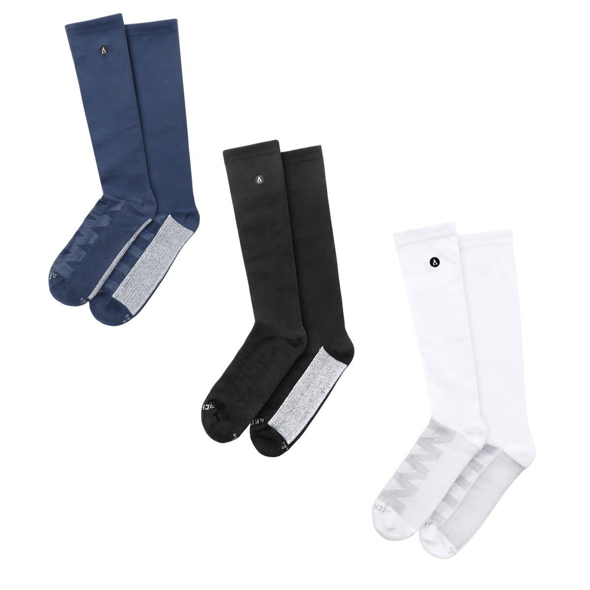 ArchTek® Compression Socks bundles Blue Black White 3 Pack Compression Socks