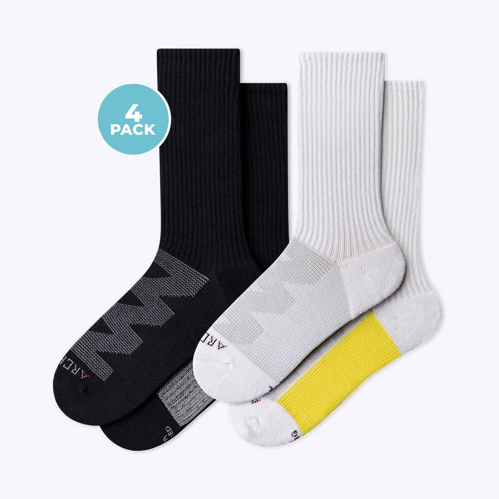 ArchTek® Crew Socks Bundles ArchTek 4 Pack White/Black Combo Small