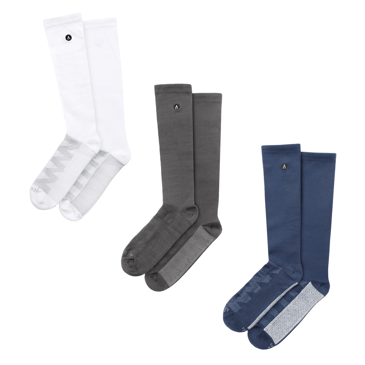 ArchTek® Compression Socks bundles White Gray Blue 3 Pack Compression Socks