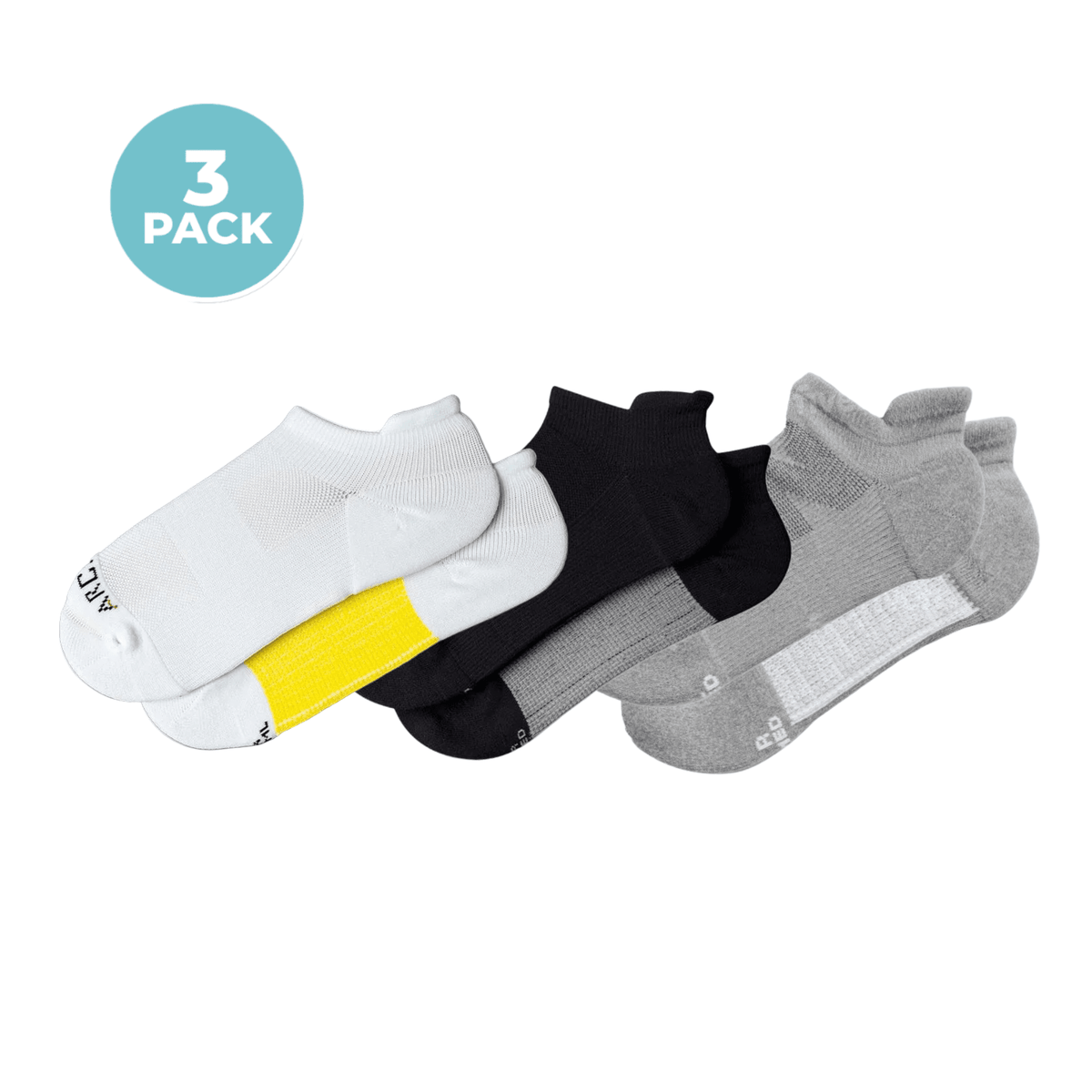 ArchTek® Ankle Socks Bundles 3 Pack White Black Gray Combo athletic socks