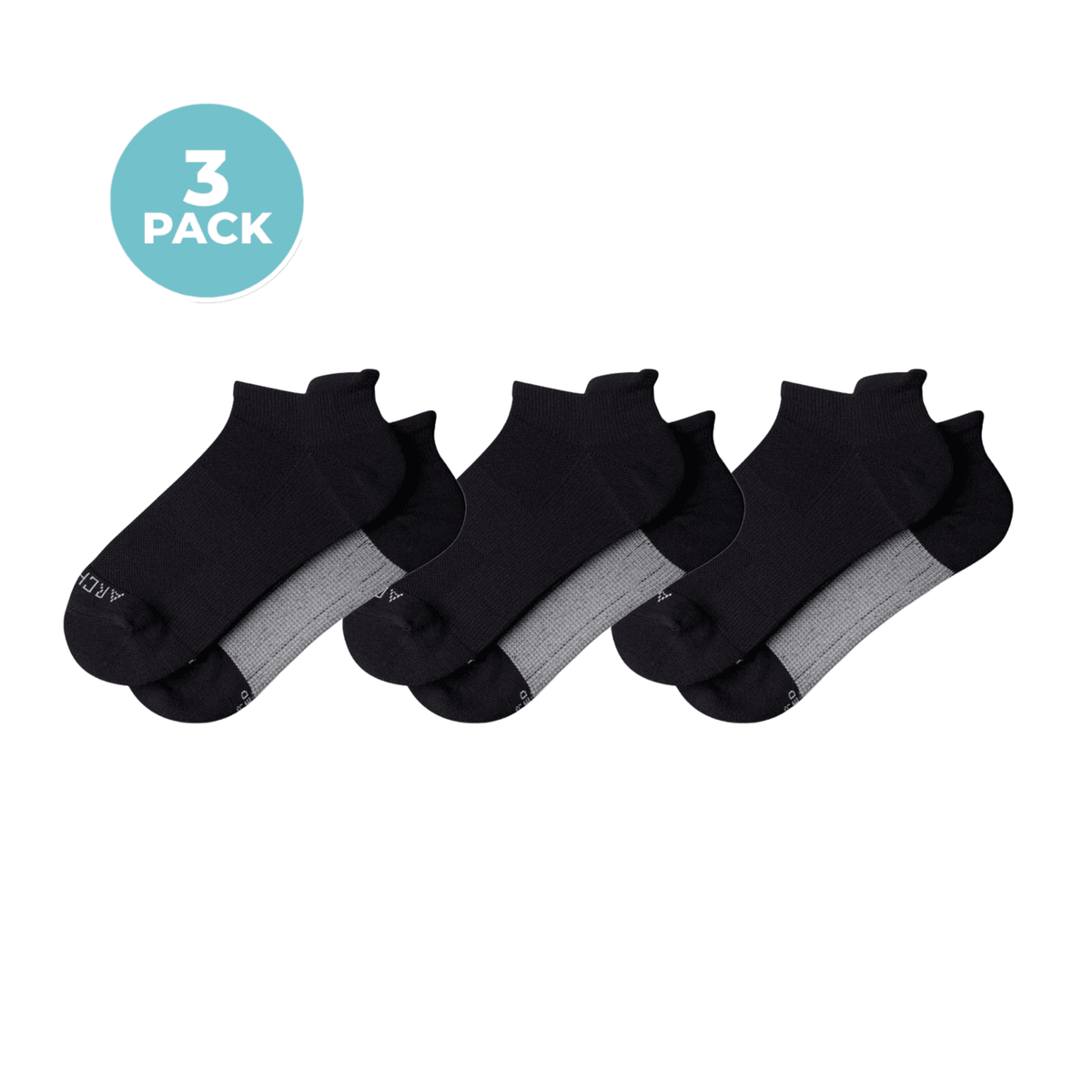 ArchTek® Ankle Socks Bundles 3 Pack Black athletic socks