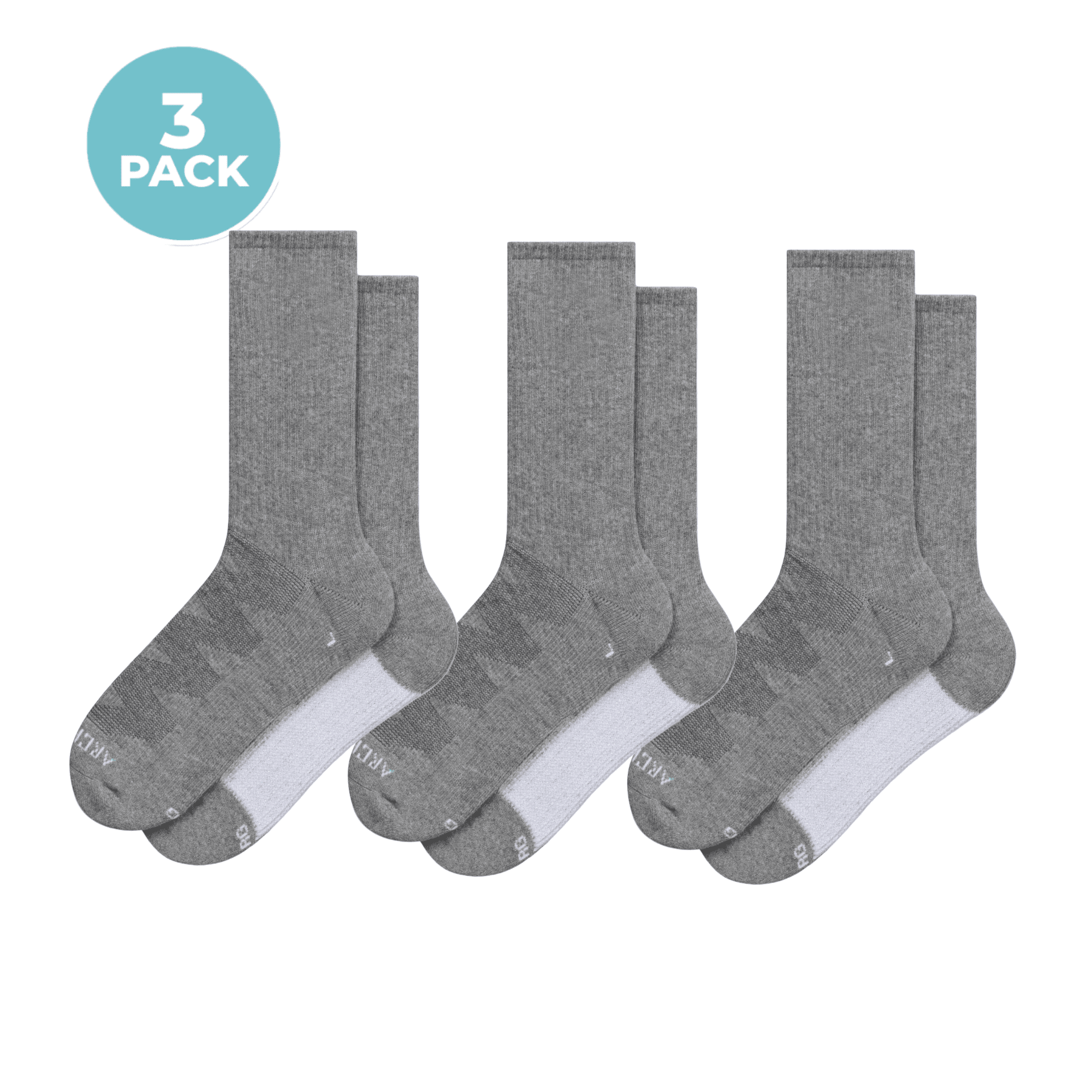 ArchTek® Crew Socks Bundles 3 Pack Gray