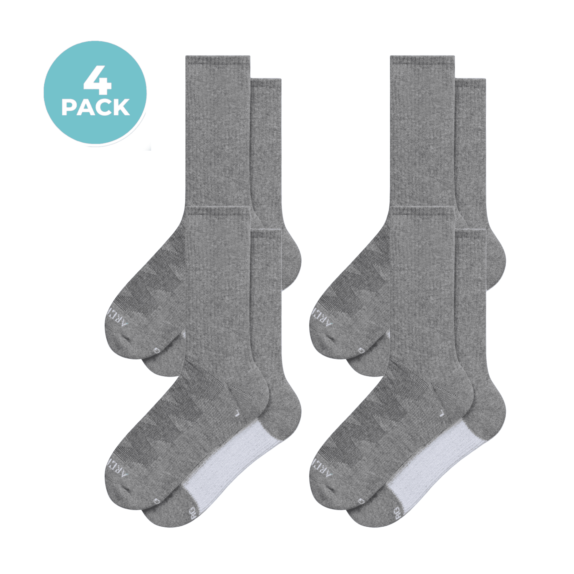 ArchTek® Crew Socks Bundles 4 Pack Gray