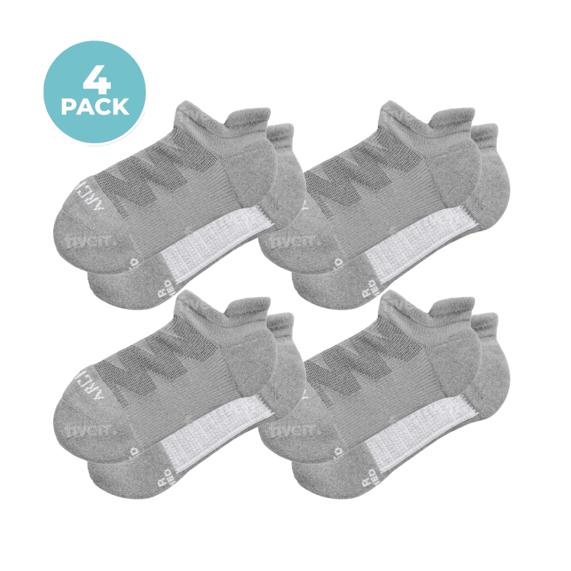 ArchTek® Ankle Socks Bundles 4 Pack Gray athletic socks