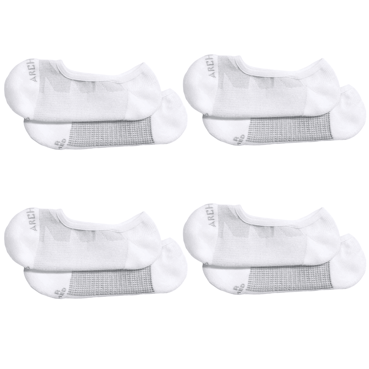 ArchTek® No Show Socks Bundles White 4 Pack athletic socks