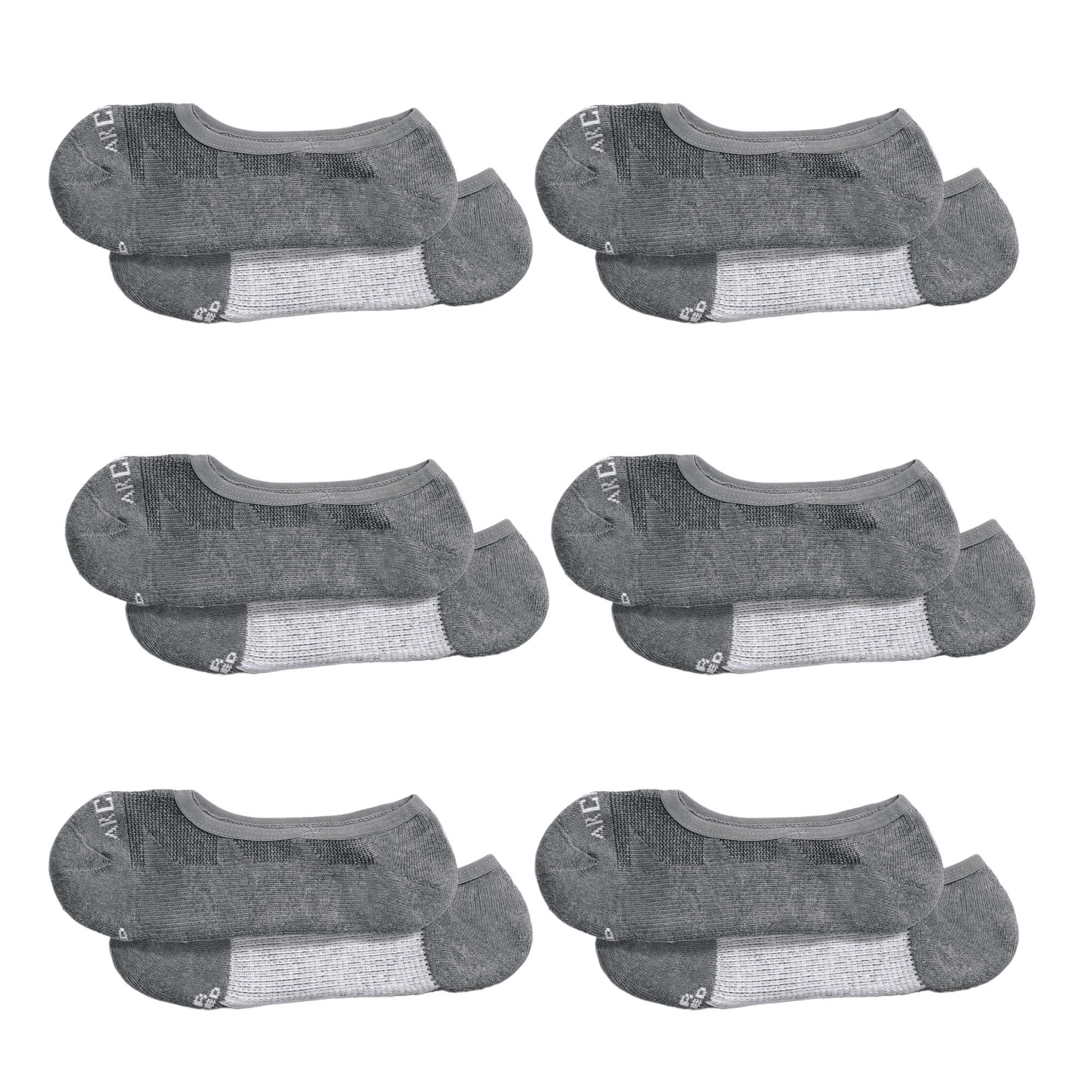 ArchTek® No Show Socks Bundles Gray 6 Pack athletic socks