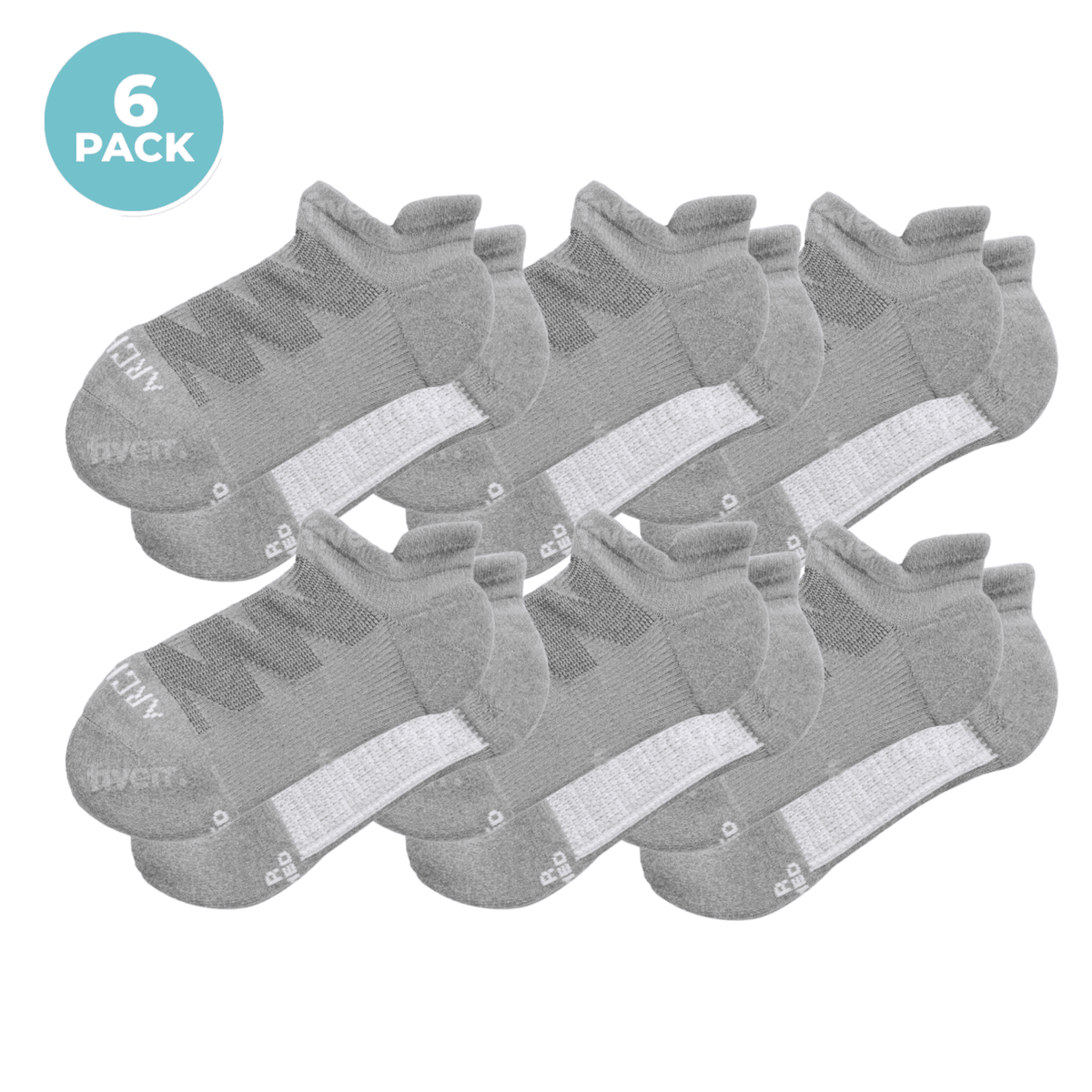 ArchTek® Ankle Socks Bundles 6 Pack Gray athletic socks