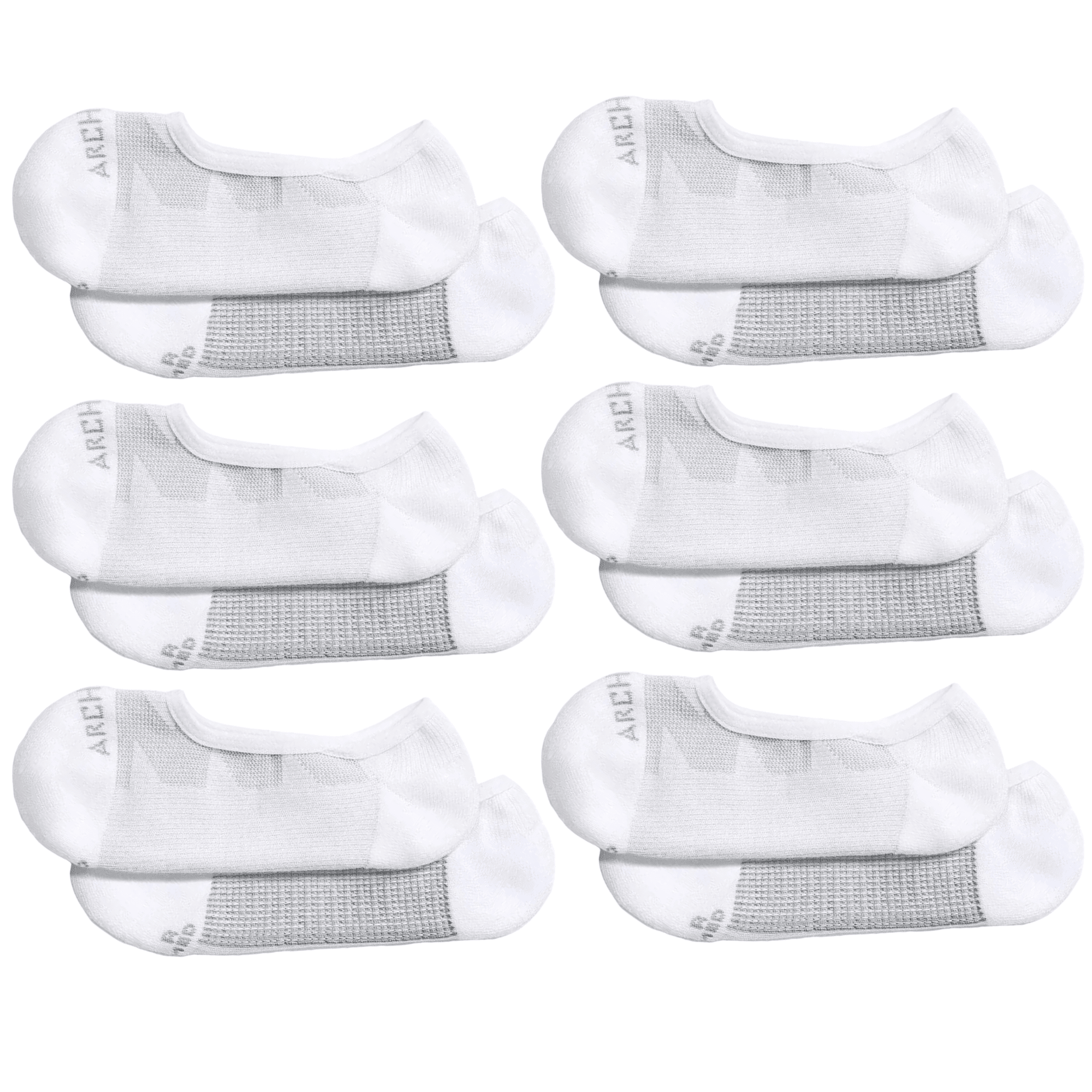 ArchTek® No Show Socks Bundles White 6 Pack athletic socks