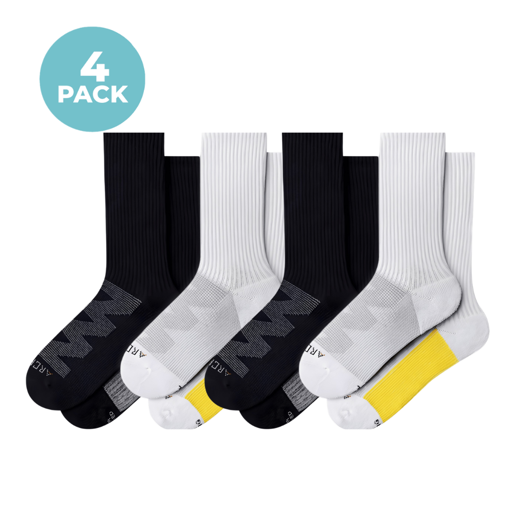 ArchTek® Crew Socks Bundles 4 Pack White Black Combo