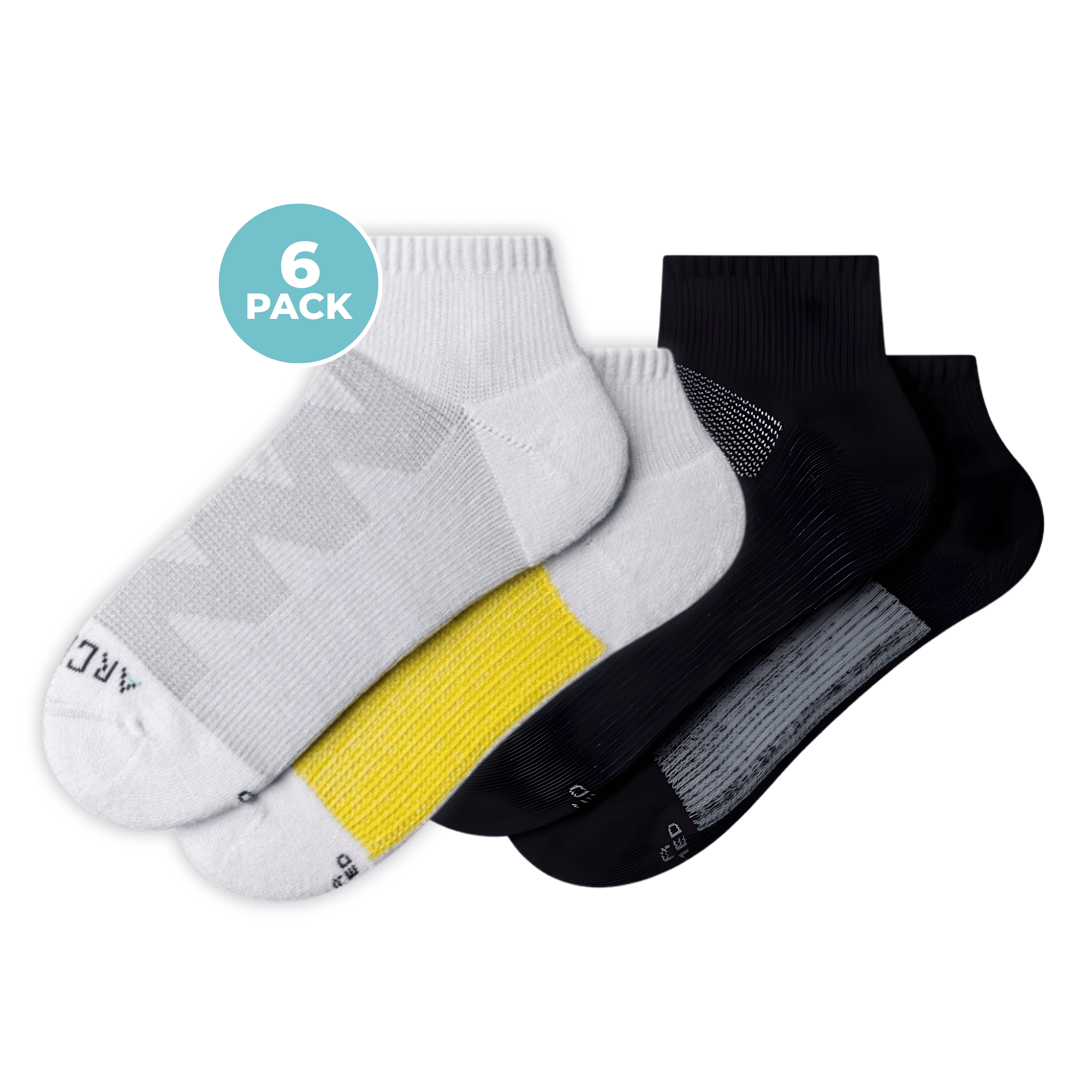 ArchTek® Quarter Socks Bundles 6 Pack athletic socks