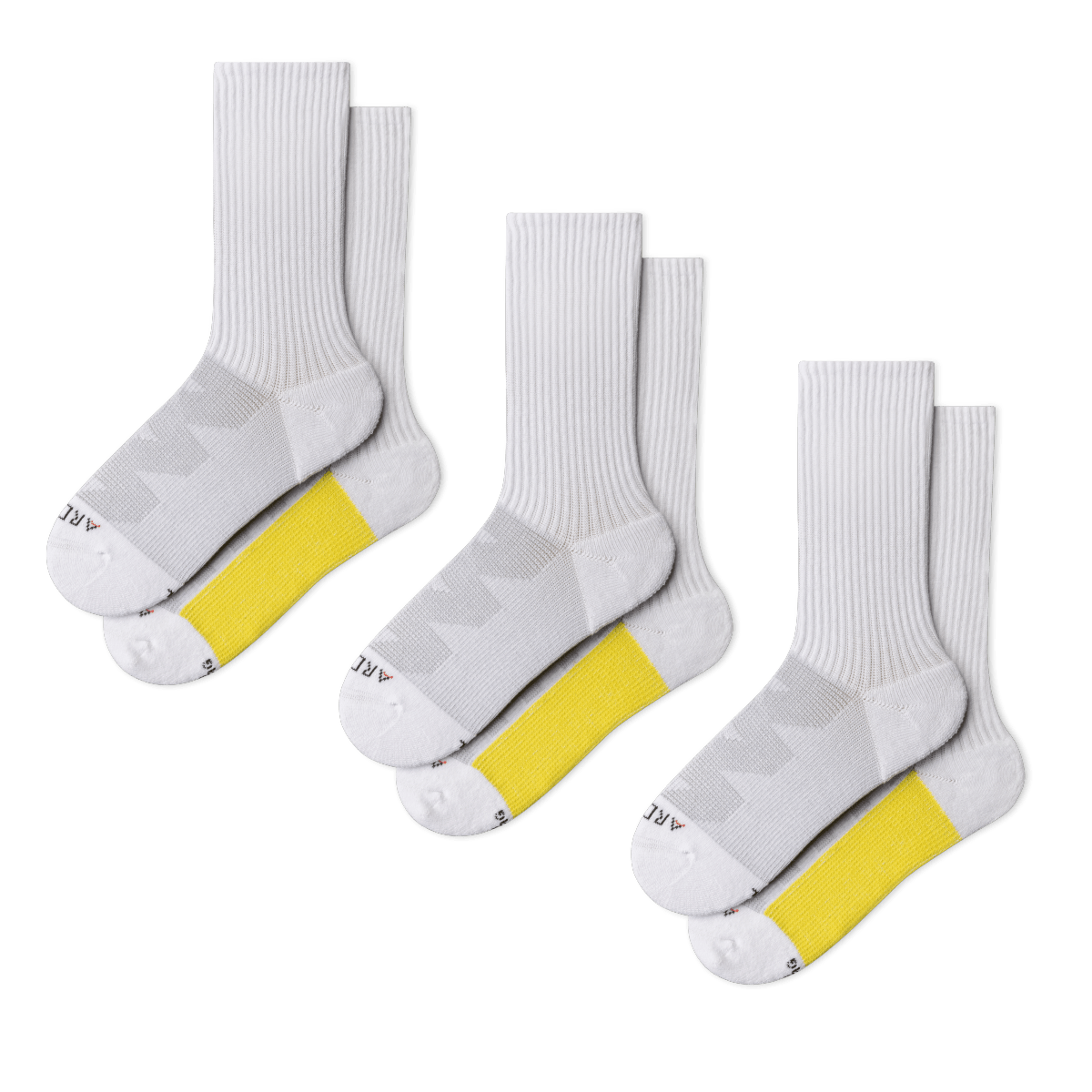 3 x ArchTek® Crew Socks ArchTek White Small 