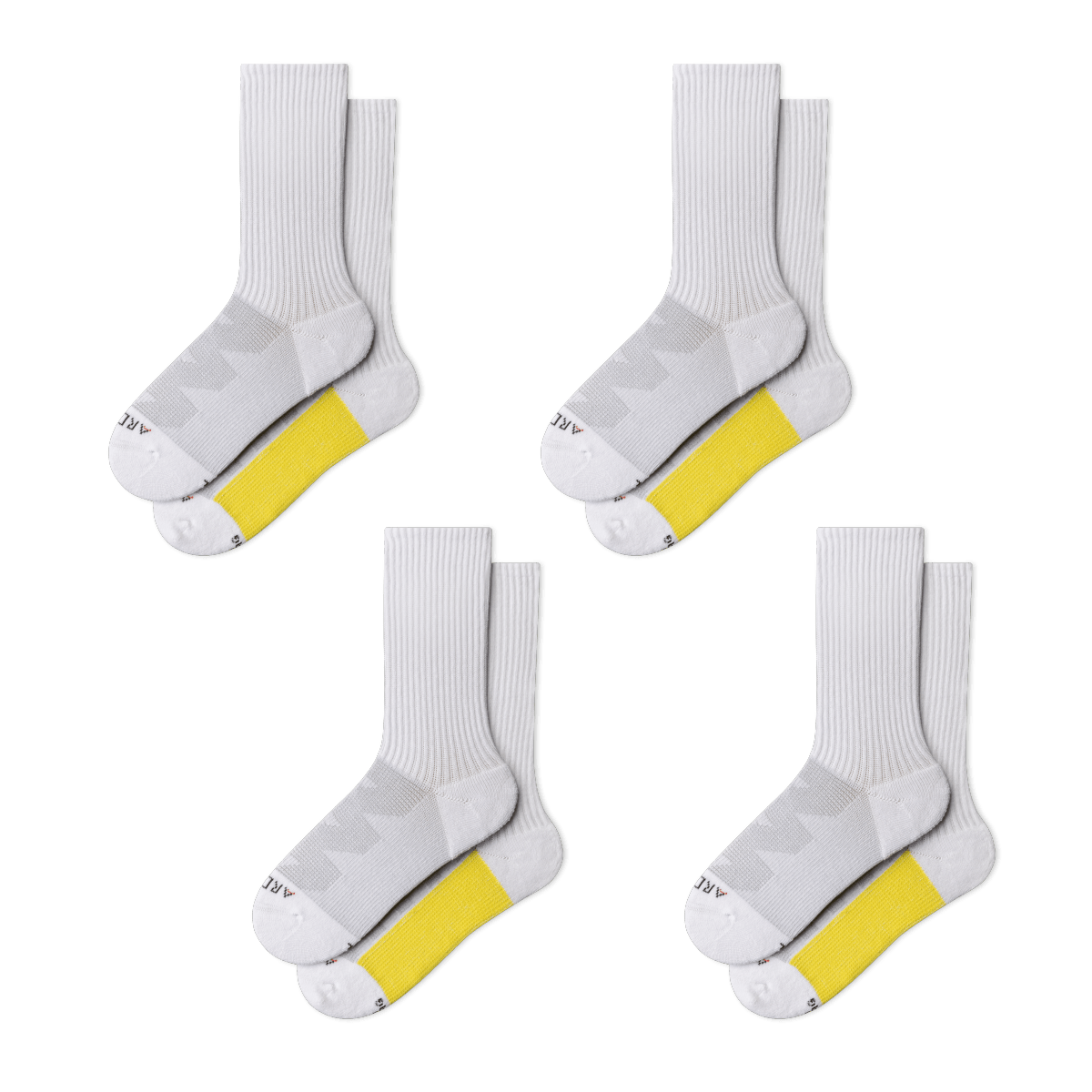 4 x ArchTek® Crew Socks ArchTek White Small 