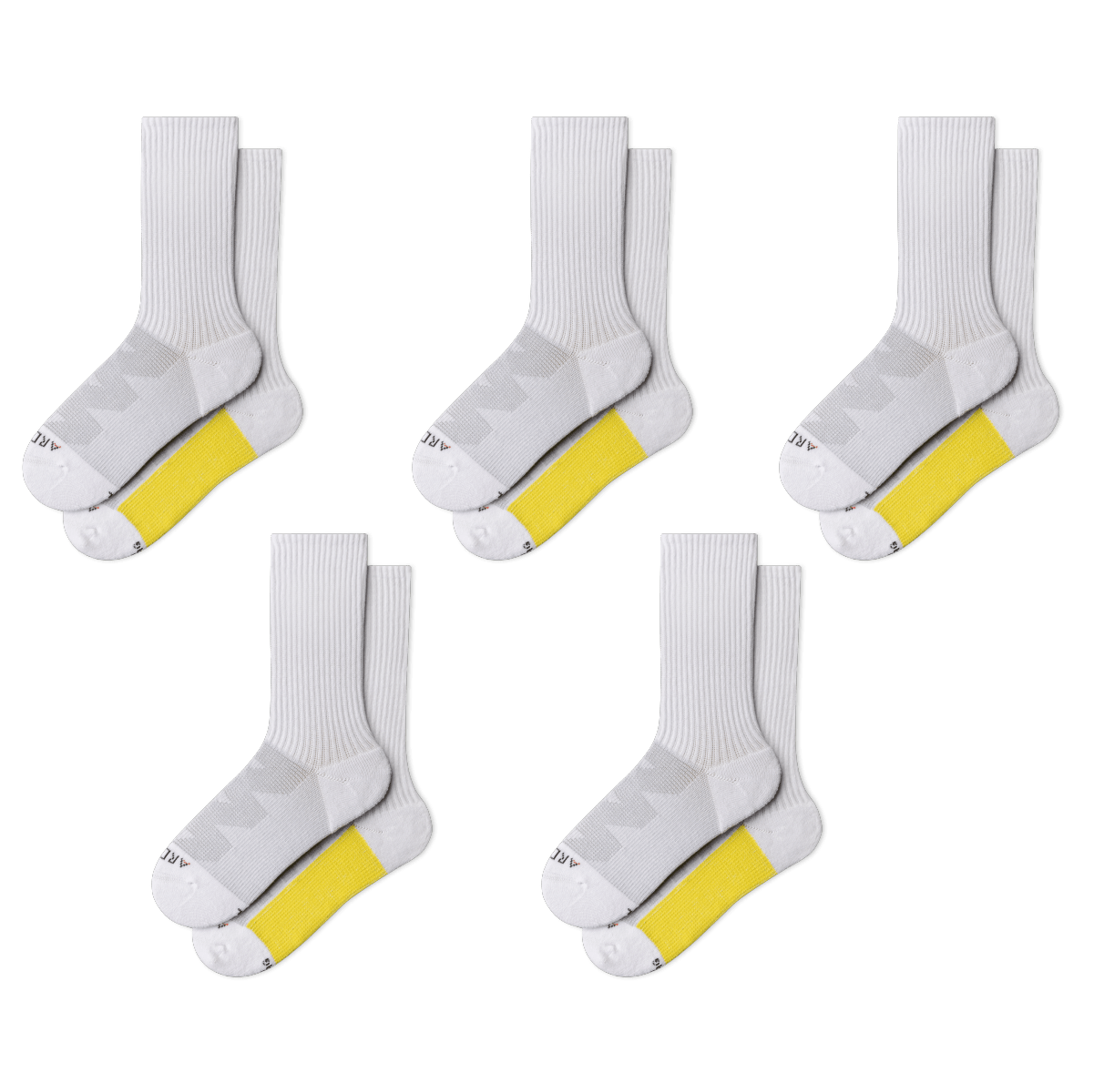 5 x ArchTek® Crew Socks ArchTek White Small 