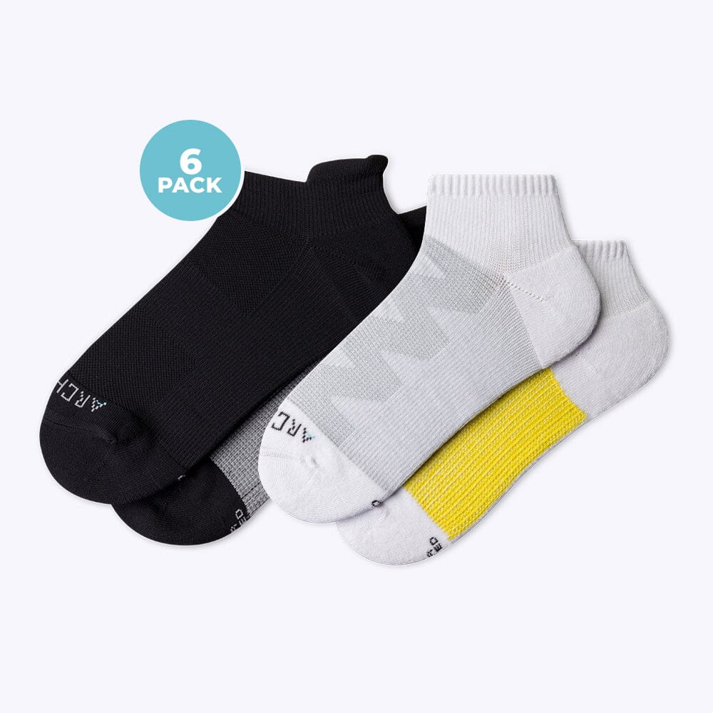ArchTek® Ankle Socks Bundles athletic socks ArchTek 6 Pack White/Black Combo Small