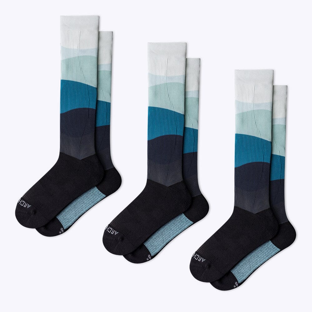 3 x ArchTek® Compression Socks Compression Socks ArchTek Blue Waves Medium 