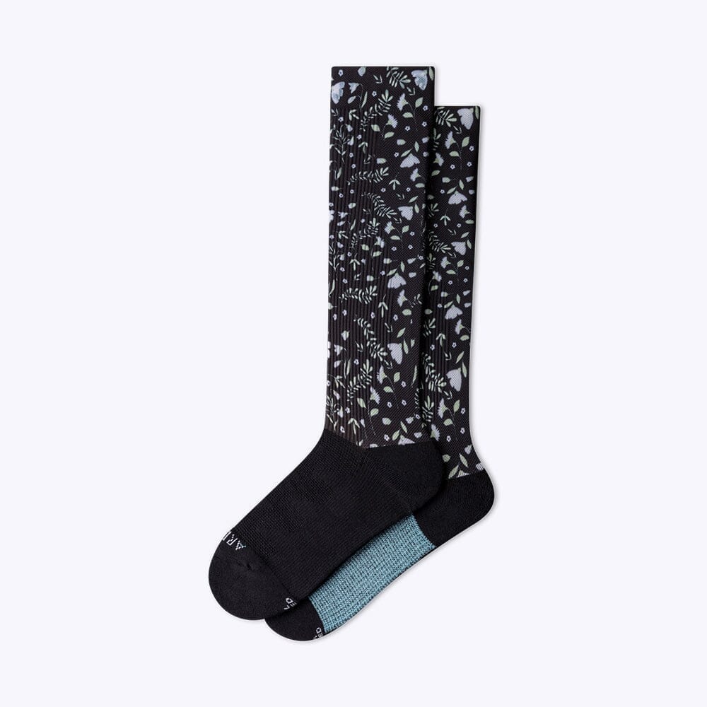 1 x ArchTek® Compression Socks Compression Socks ArchTek Black Flowers Medium 