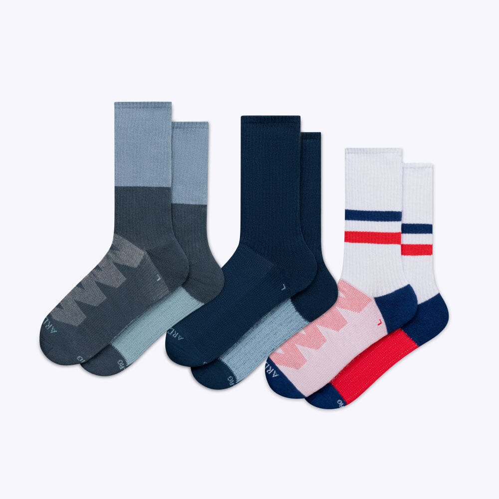 Dress Socks Bundles - 3 Pack Sporty Blues dress socks ArchTek Sporty Blues Small 
