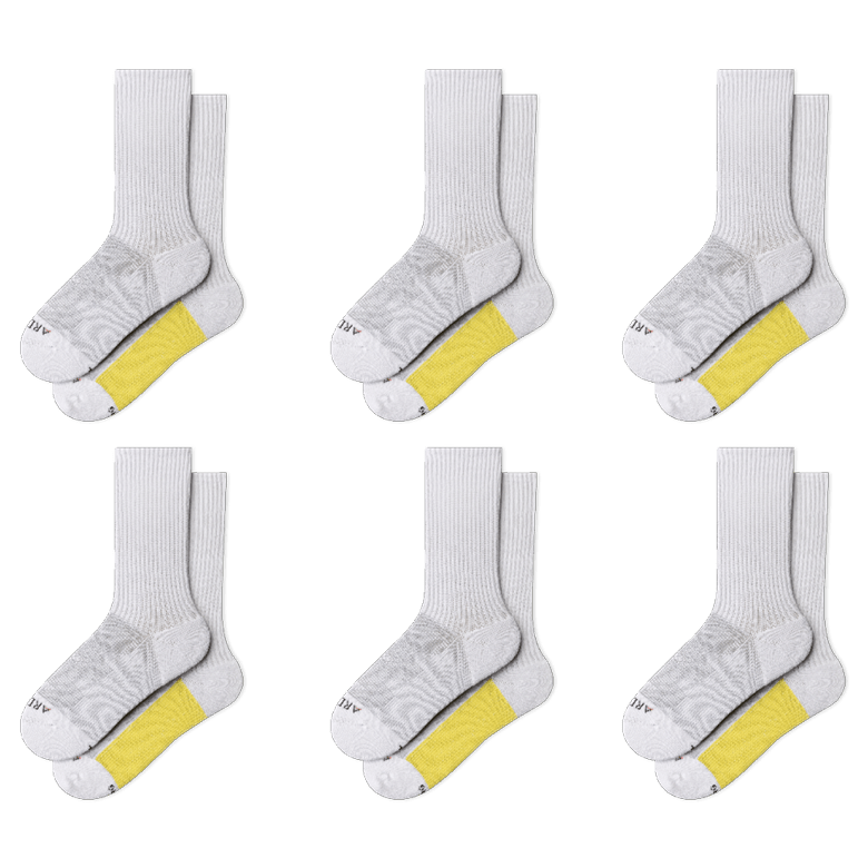 6 x ArchTek® Crew Socks ArchTek White Small 