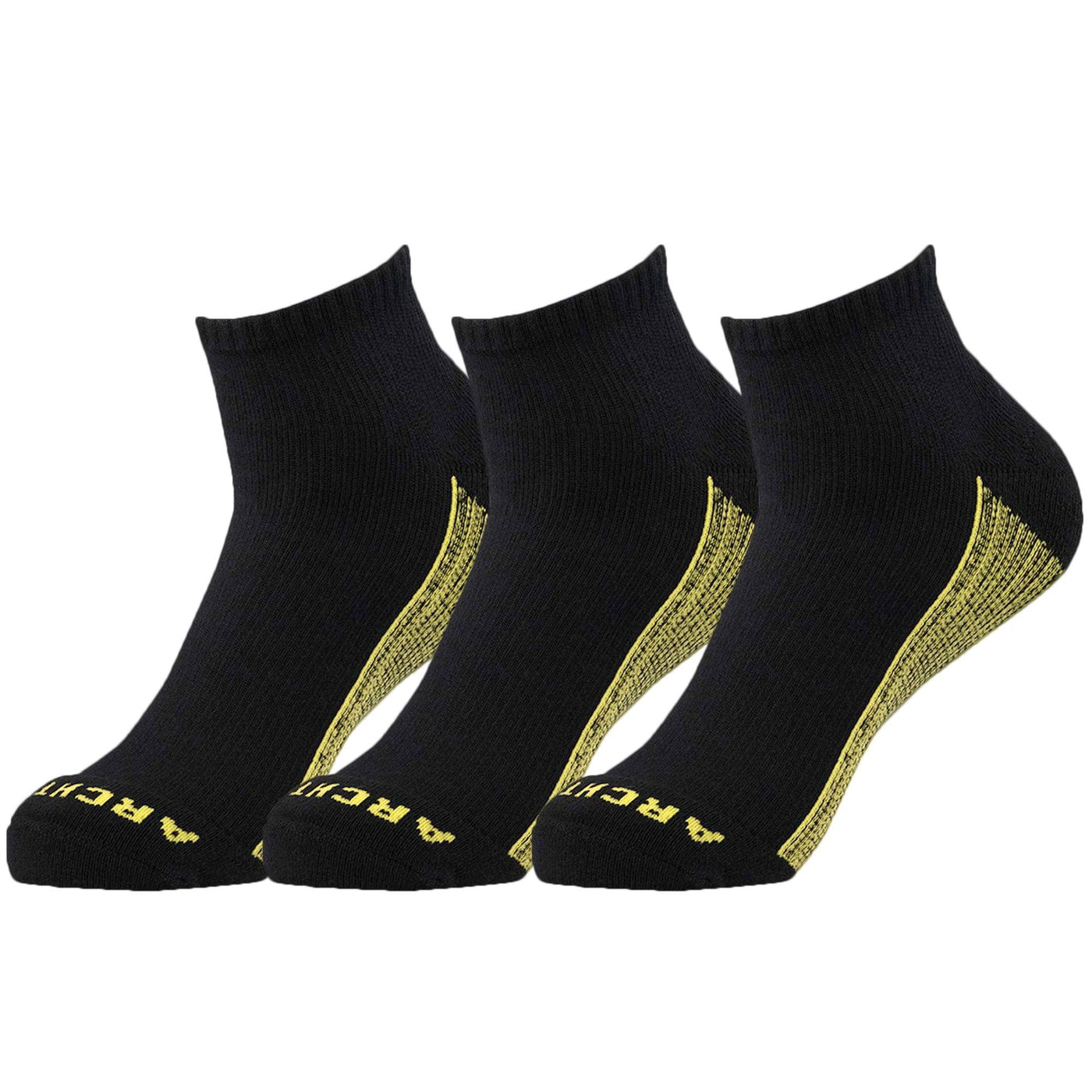 Athletic Quarter Sock 3-Pack in Black athletic socks ArchTek Men's Medium (sizes US 6-9.5) Black