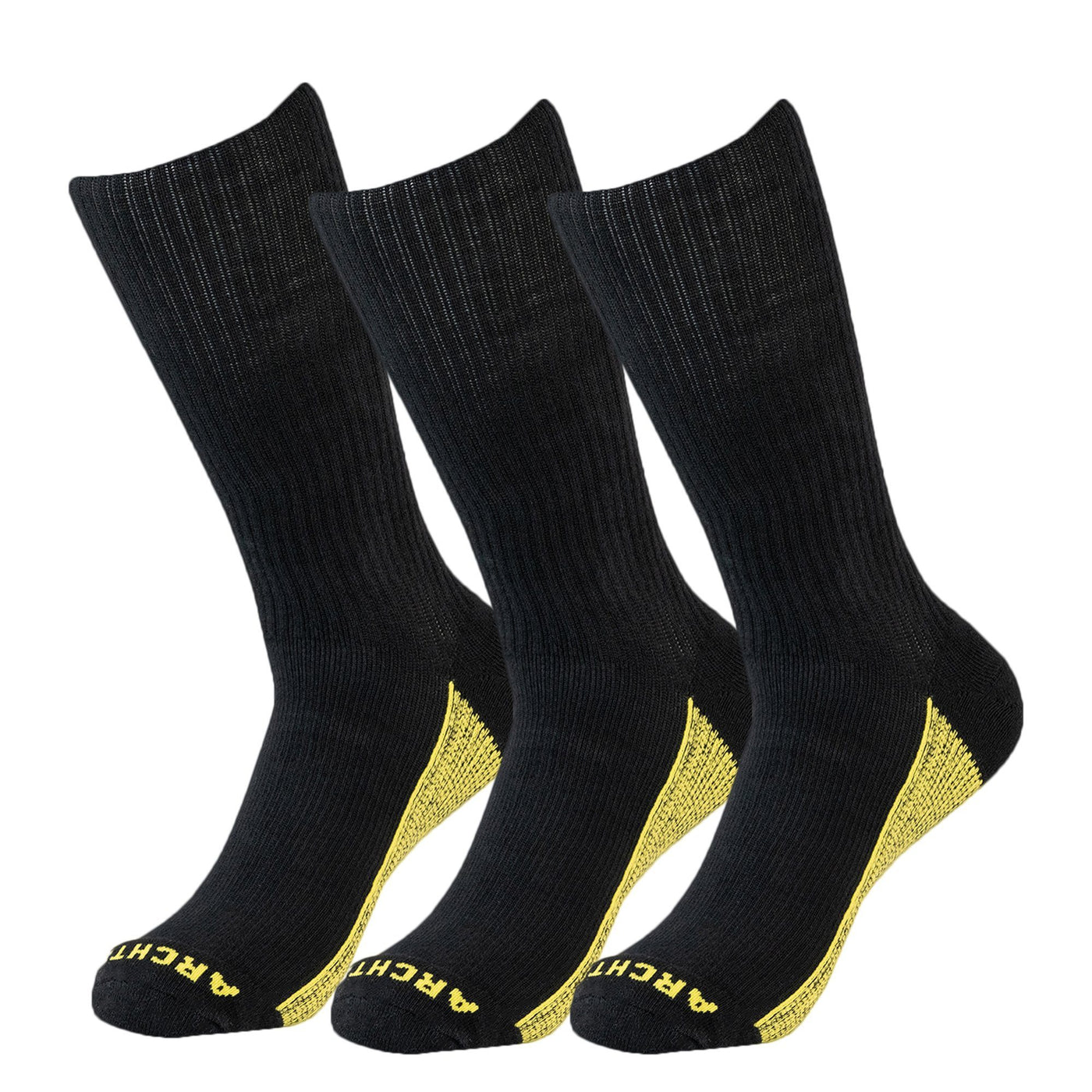 Athletic Crew Sock 3-Pack in Black athletic socks ArchTek Men's Medium (sizes US 6-9.5) Black