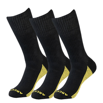 Athletic Crew Sock 3-Pack in Black athletic socks ArchTek Men's Medium (sizes US 6-9.5) Black