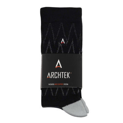 Black/Grey Herringbone Dress Sock dress socks ArchTek