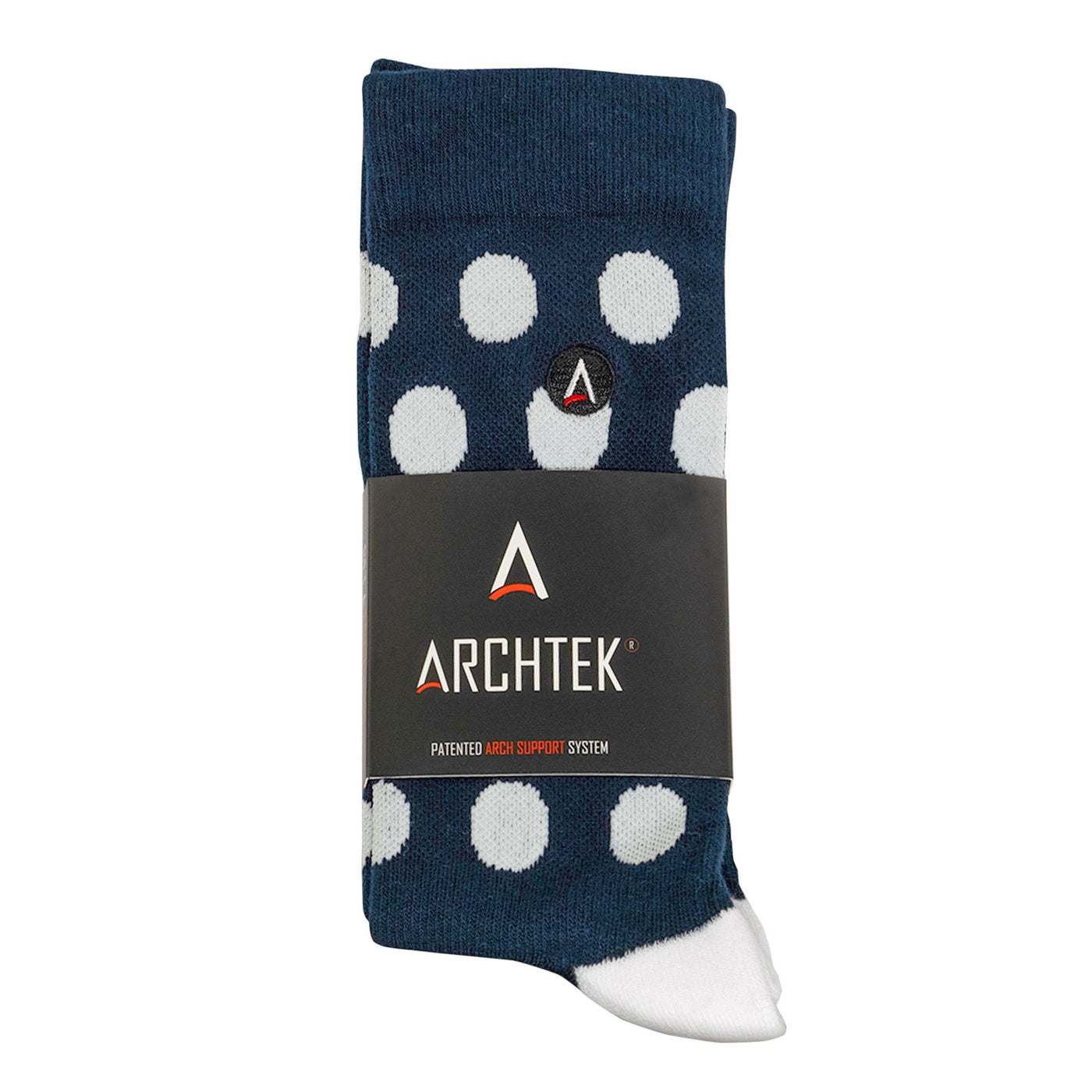 Navy/White Dots Dress Sock dress socks ArchTek