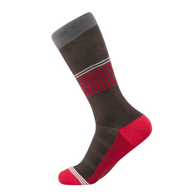 Chocolate/Red Striped Dress Sock dress socks ArchTek
