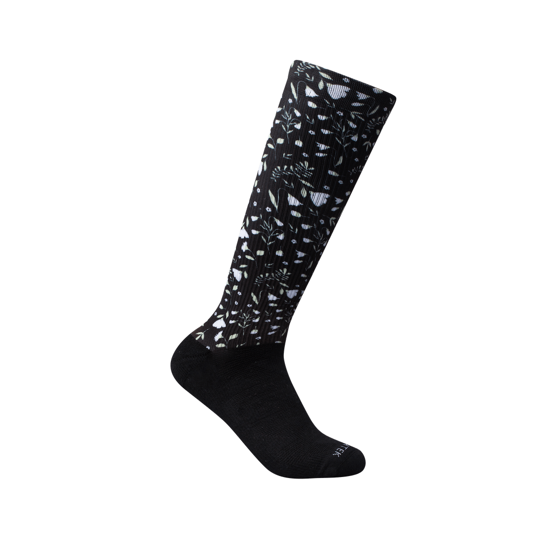 ArchTek® Compression Socks (Black Flowers) Compression Socks ArchTek 